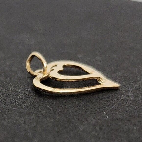 RARE Antique Vintage Yellow Gold Filled Heart Love Pendant Charm .5" X .5" - Picture 2 of 4